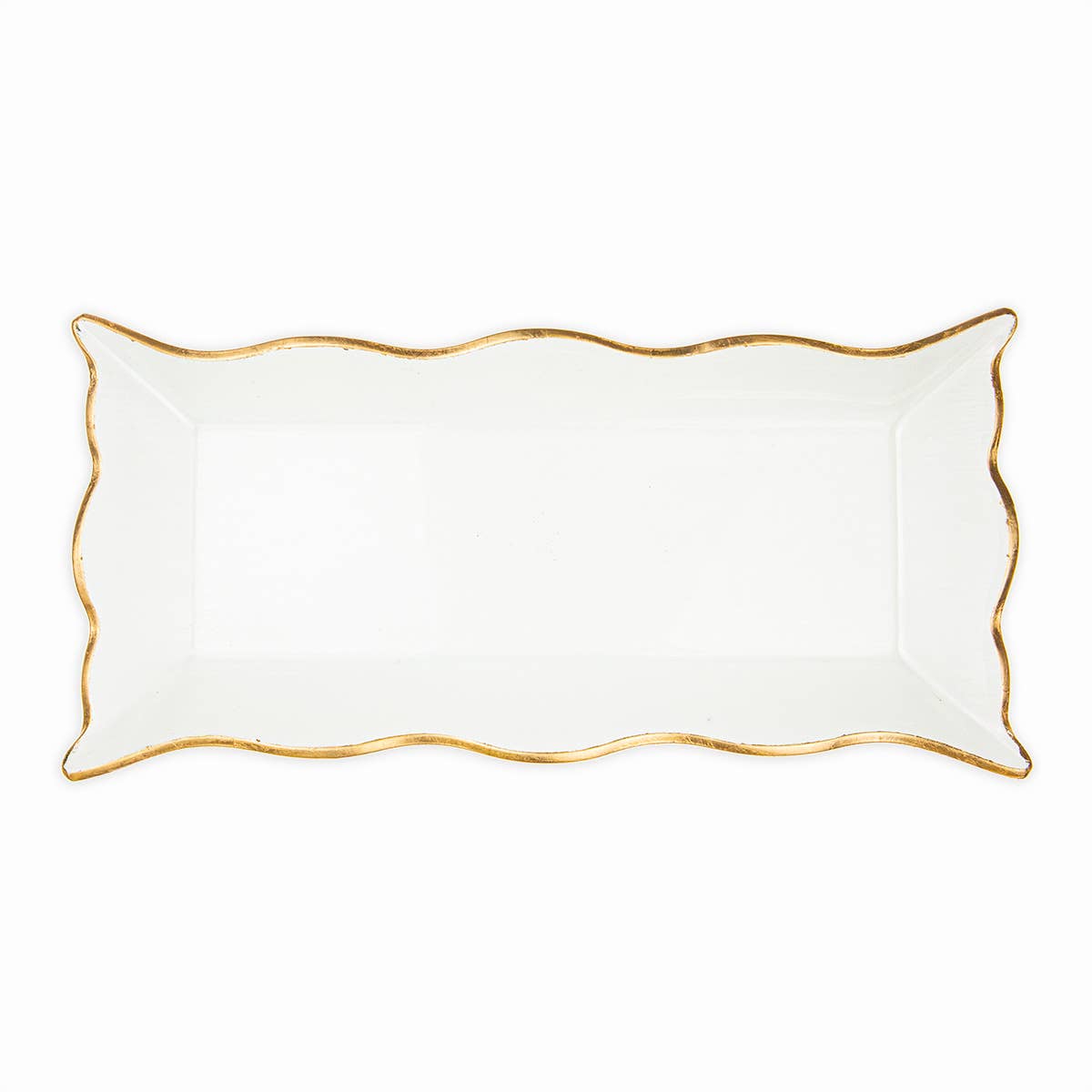 Chateau Rectangle Serving Platter   Clear/Gold   17.1x1.5x8.5