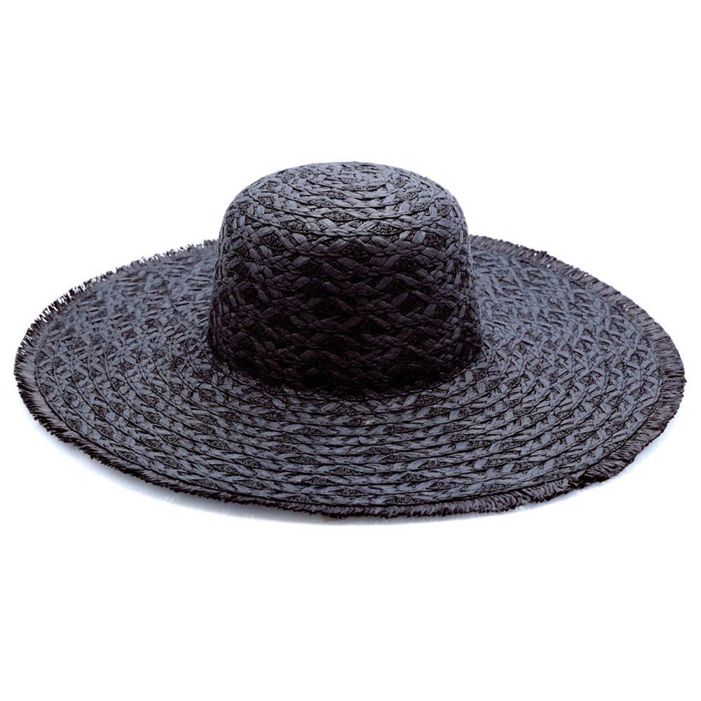 Trim Detailed Solid Straw Sun Hat