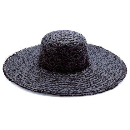 Trim Detailed Solid Straw Sun Hat