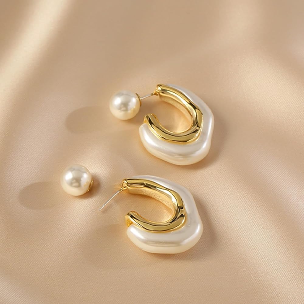 Pearl Swirl Statement Earrings