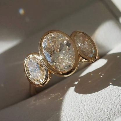 Dahlia  – Triple Oval Crystal Ring