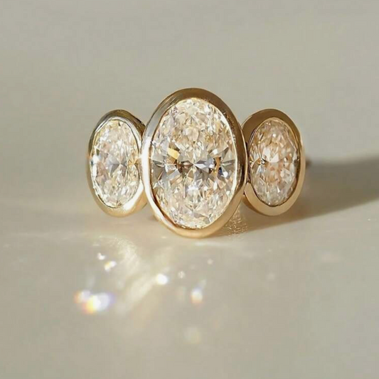 Dahlia  – Triple Oval Crystal Ring