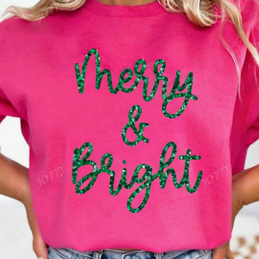 Merry & Bright Christmas Graphic Sweatshirt