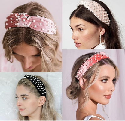 Velvet Pearl Headband Set