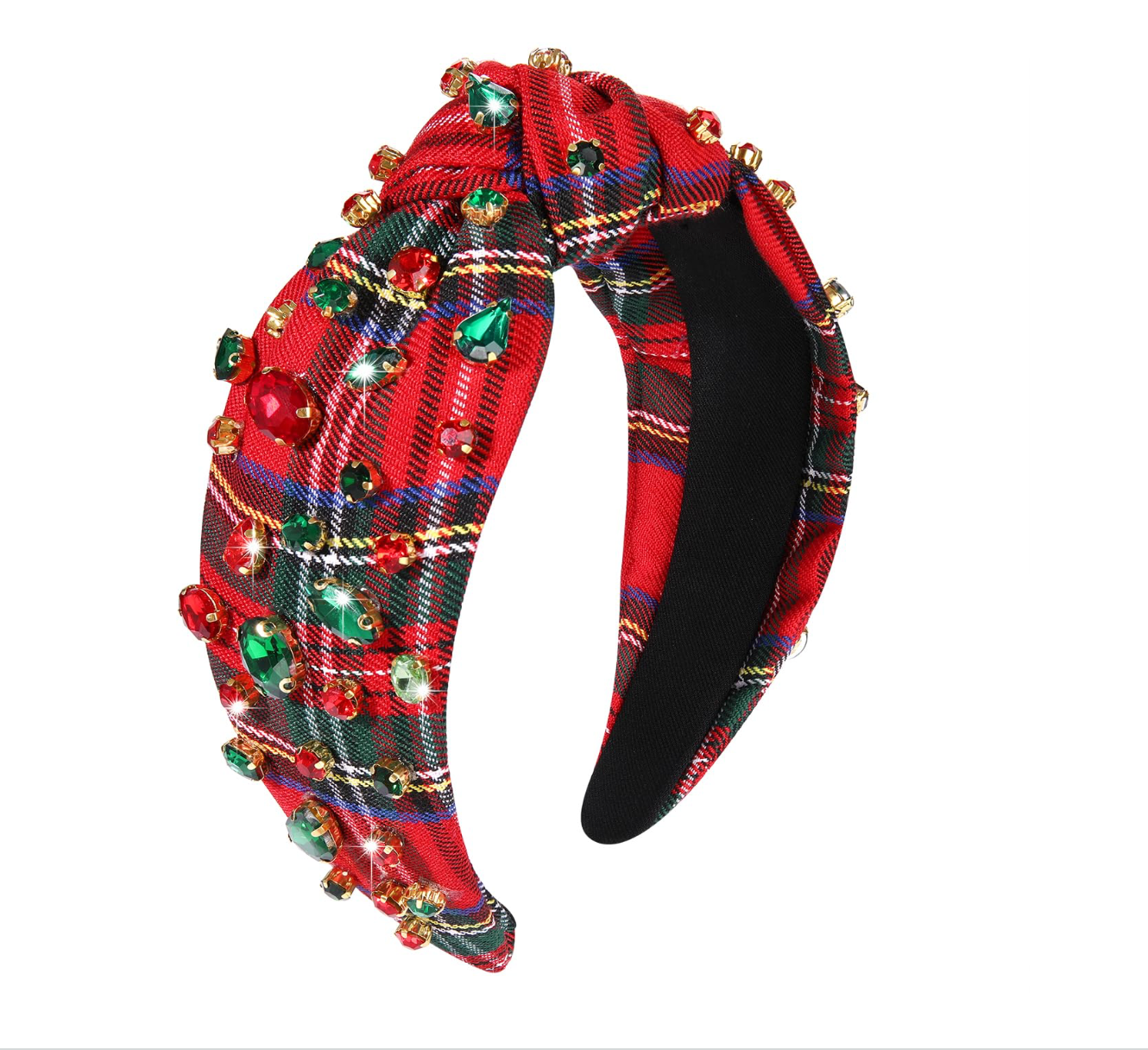 Christmas plaid knotted headband.