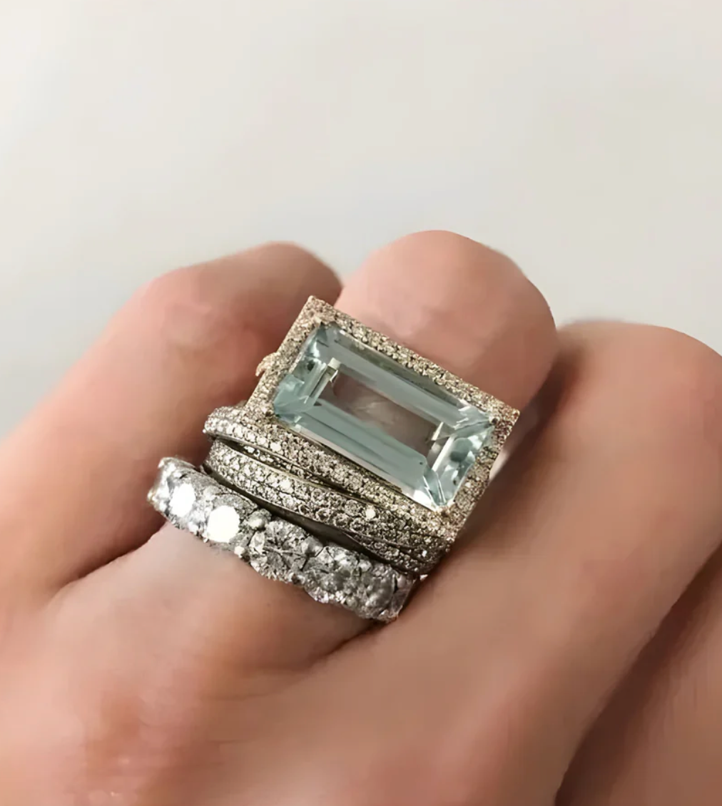 Vintage Aquamarine Stack Ring