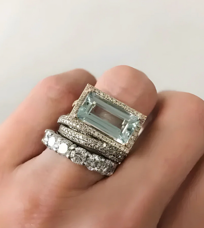Vintage Aquamarine Stack Ring