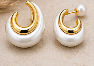 Pearl Swirl Statement Earrings