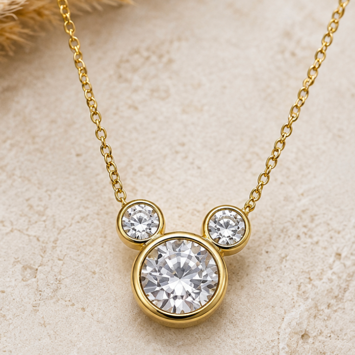 Crystal Mouse Pendant Necklace
