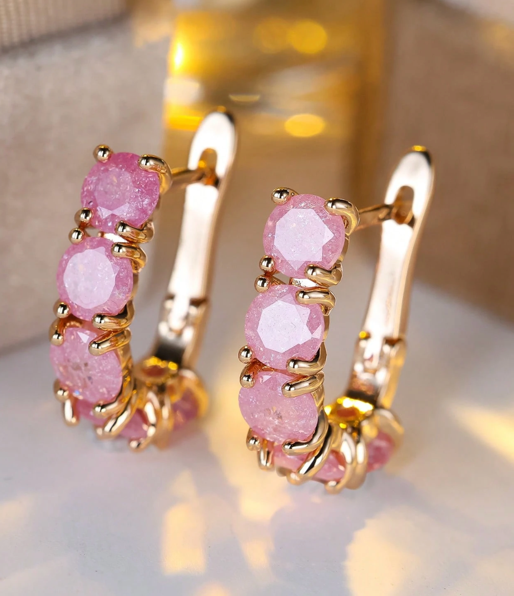 The Lila Hoops – Pastel Crystal Huggies