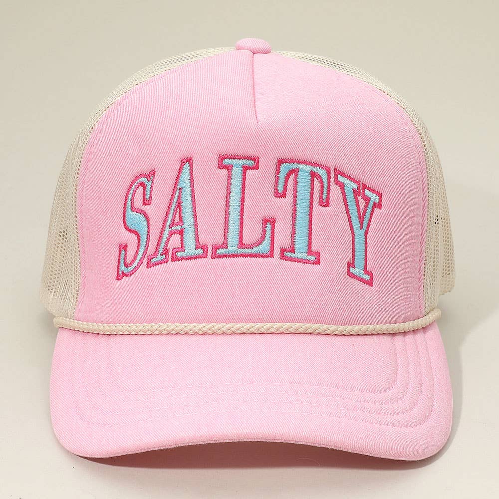 SALTY Message Embroidered Mesh Back Trucker Hat