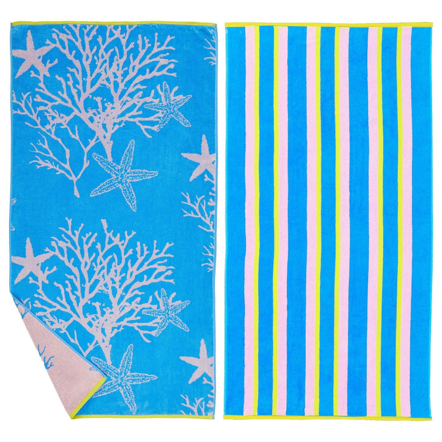 Beach Towels - 100% Cotton Jacquard, 2pk  - Playa Collection