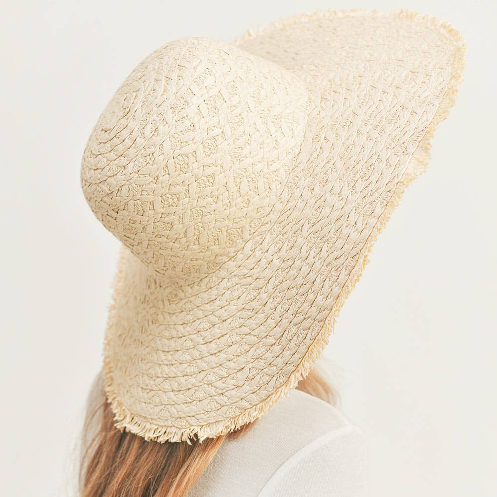 Trim Detailed Solid Straw Sun Hat