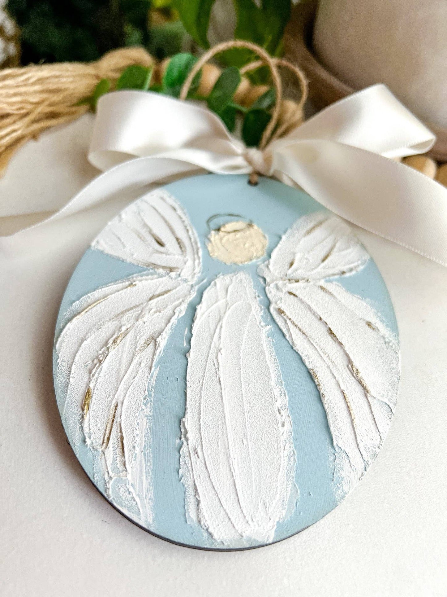 Angel Christmas Ornament Memorial Guardian Angel Blue