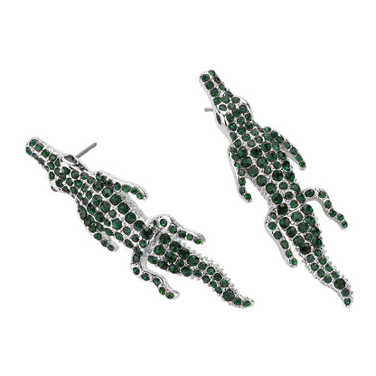 Stone Paved Crocodile/Alligator Earrings