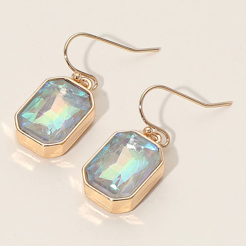 Iridescent Faceted Drop Dangle Earrings