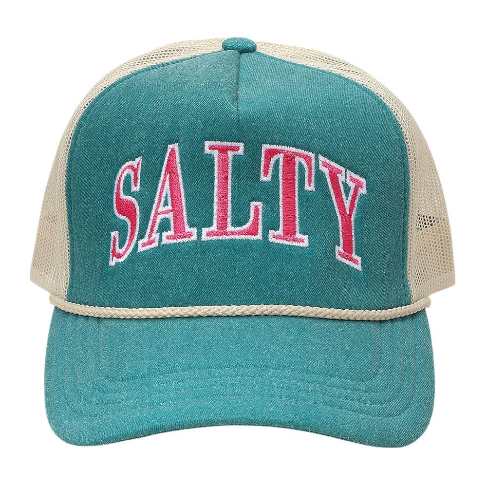 SALTY Message Embroidered Mesh Back Trucker Hat