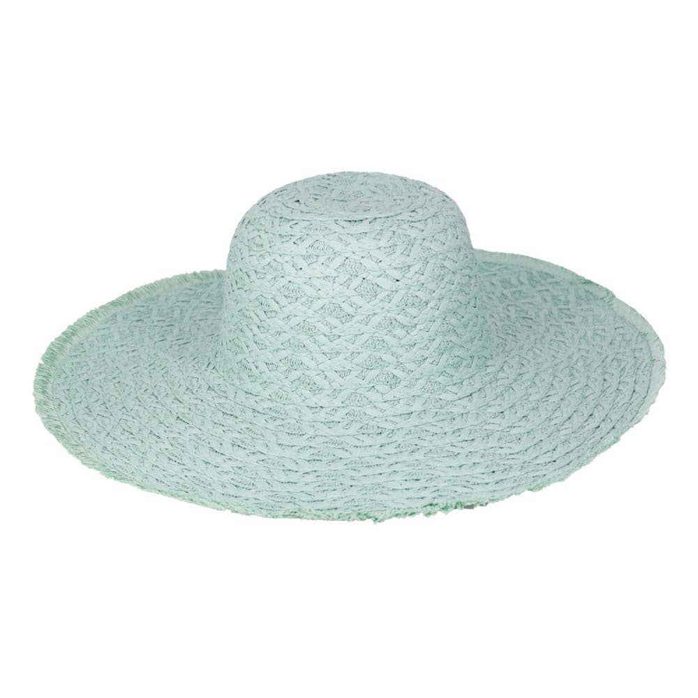 Trim Detailed Solid Straw Sun Hat