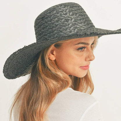 Trim Detailed Solid Straw Sun Hat