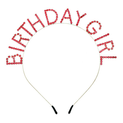 Rhinestone Birthday Girl Text Headband