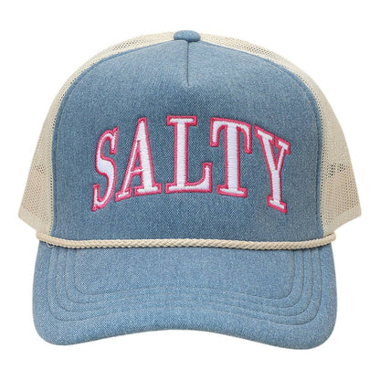 SALTY Message Embroidered Mesh Back Trucker Hat