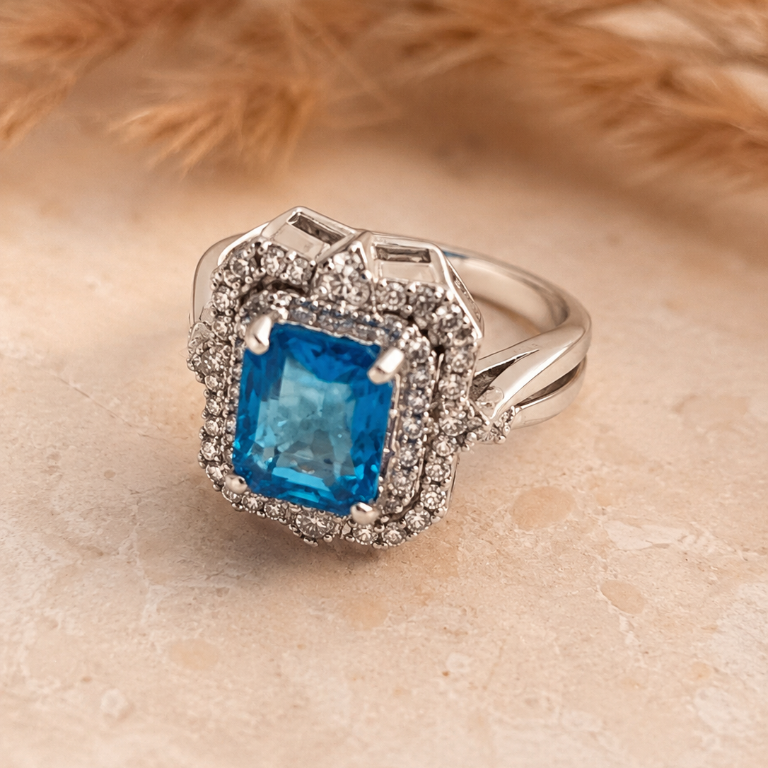 The Capri Blue Crystal Ring