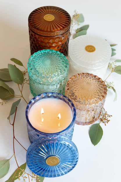 Santorini Breeze 15oz Shimmer Candle 2 wick
