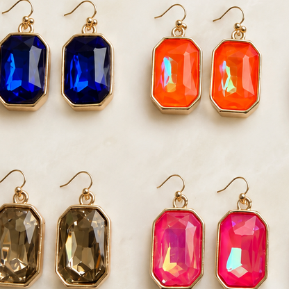 Color Pop Faceted Gem Drop Earrings