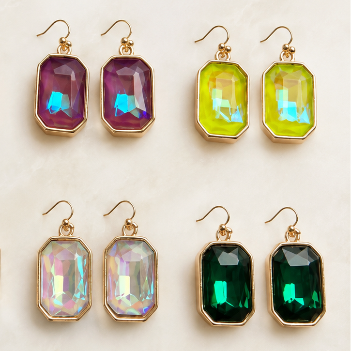 Color Pop Faceted Gem Drop Earrings