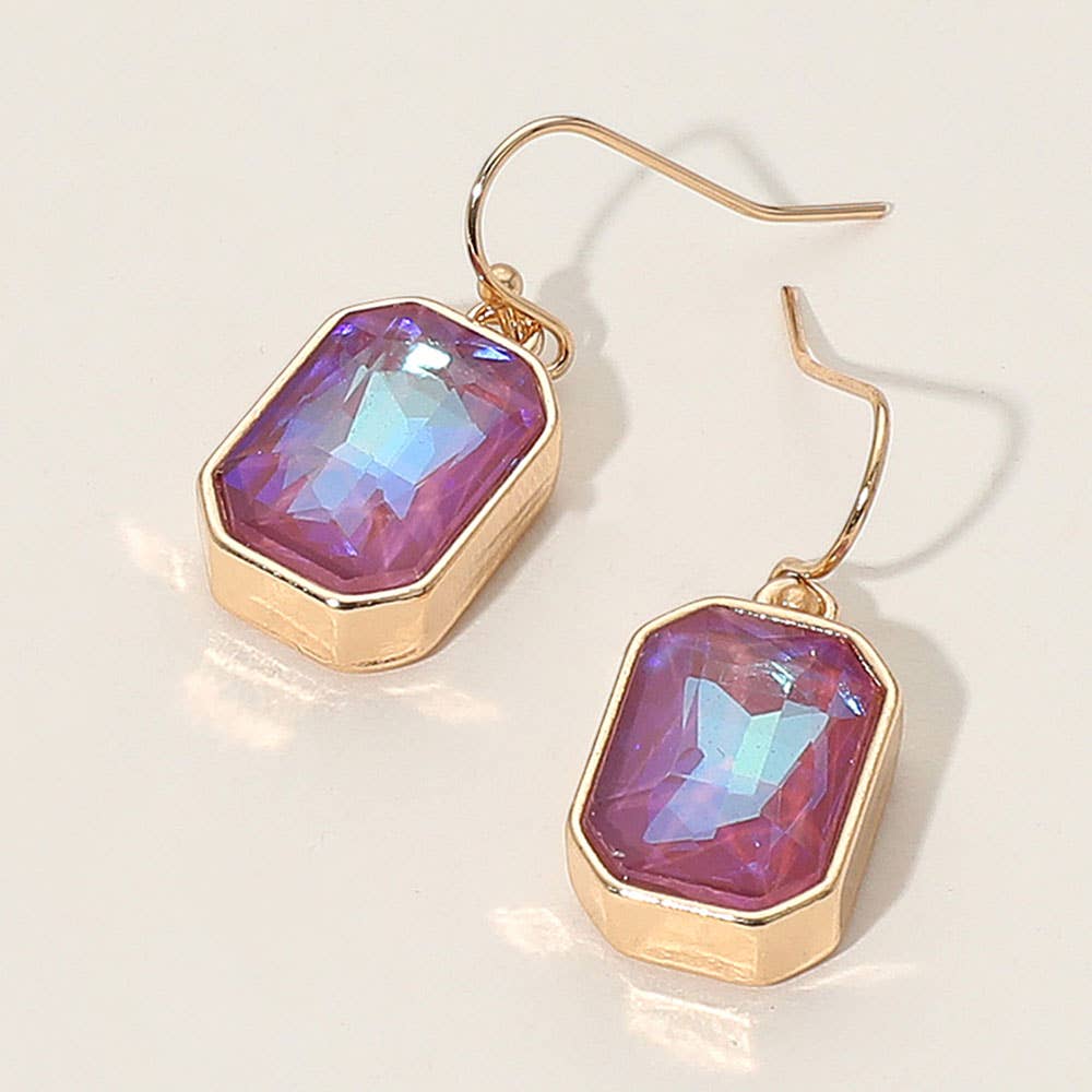 Iridescent Faceted Drop Dangle Earrings