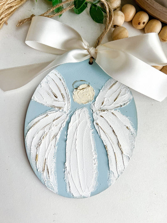 Angel Christmas Ornament Memorial Guardian Angel Blue